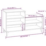  za cipele boja hrasta 102x36x60 cm konstruirano drvo | shoptok.hr