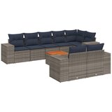 vidaXL 9-delni vrtni komplet sedežnih garnitur z blazinami siv poli ratan, (5000293622) | Shoptok.si