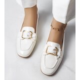 Gemre White Patent Leather Loafers with Buckle Erica Cijene