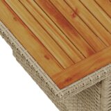 vidaXL Set vrtnih sofa s jastučićima - Bež, poli ratan, akacija | shoptok.hr