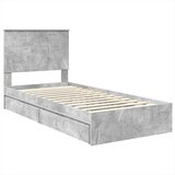  Krevet s od storage Betonski sivi 90 x 190 cm Konstruirano drvo | shoptok.hr