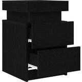  Noćni ormarić s LED svjetlima 2 kom Crna hrast 35x39x55 cm | shoptok.hr