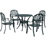 vidaXL 5-dijelni vrtni blagovaonski set zeleni lijevani aluminij | shoptok.hr