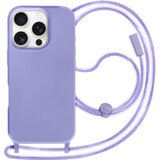 AVIZAR Ovitek za iPhone 16 Pro Soft Touch z vrvico za okoli vratu, Lavanda, (5000189985) | Shoptok.si