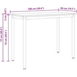  Stol Prirodna 100 x 50 x 77 cm Inženjerska drva i čelik | shoptok.hr