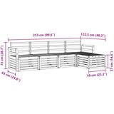  Set vanjskih sofa 5 pcs Bijela 253 x 122,5 x 73 cm | shoptok.hr