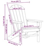  Adirondack stolica Svijetlo siva 82 x 74 x 92 cm HDPE | shoptok.hr