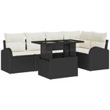  Sjedeća garnitura za vrt 6 kom. Crna i Krema poliratan 100 x 55 x 73 cm | shoptok.hr