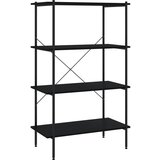 vidaXL 4-nadstropni regal s policami črn 80x40x130 cm, (20771736) | Shoptok.si