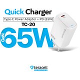  Kućni punjač Teracell Evolution TC-20, GAN, PD Fast charging 65W sa PD type C kablom beli CE | Eponuda.com