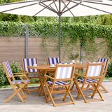 Maison Chic Zložljivi Vrtni Stoli - Stol za vrti 6 kosov modro in belo blago in trden les JS3027, (21875655) | Shoptok.si