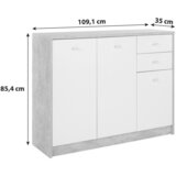 Mömax komoda 4-you new, siva, bela | Shoptok.si