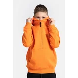 Coccodrillo Otroški bombažen pulover oranžna barva, s kapuco