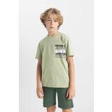 Defacto Boy's Crew Neck Printed Short Sleeve T-Shirt Cene