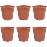 vidaXL Okrogli cvetlični lonec 6 pcs Kamnito rdeča Ø 19 x 16 cm, (5000207381) Cene