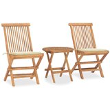  3-dijelni sklopivi vrtni blagovaonski set od masivne tikovine | shoptok.hr