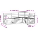  Set vanjskih sofa 4 kom. Bijela Čvrsto drvo akacije | shoptok.hr