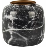 PT LIVING Črno-bela železna vaza Marble, višina 19,5 cm