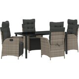 vidaXL 5 delni vrtni jedilni set siva poli ratan, (22116118) | Shoptok.si
