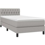  Box spring postelja z vzmetnico LED svetlo siva 90x200 cm blago, (20727092) | Shoptok.si