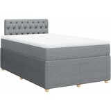  Krevet s oprugama i madrac svjetlosivi 120 x 200cm od tkanine | shoptok.hr