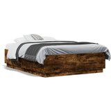 Furnova Posteljni okvir dimljeni hrast 135x190 cm inženirski les, (21936701) | Shoptok.si