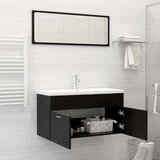  2-dijelni set kupaonskog namještaja od iverice crni | shoptok.hr