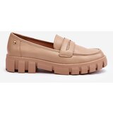 VINCEZA Women's Faux Leather Moccasins Beige Seravisa | Shoptok.si