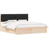  Krevetni okvir s tapiciranim uzglavljem Crna 180 x 200 cm | shoptok.hr