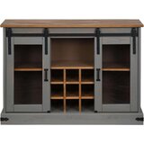 vidaXL Bivak HALDEN 2 drsna vrata siva 112x40x80 cm masivni les | Shoptok.si