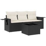 Maison Chic Seti vrtnega pohištva - Vrtna garnitura - Vrtni pohištvo set 4-delna z blazinami črna poli ratan, (21820968) | Shoptok.si