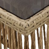  Stol za vrt Bež 100 x 55 x 37 cm PE Rattan i Staklo | shoptok.hr