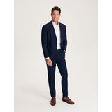 Reserved hlače slim fit za k obleki - mornarsko modra Cene