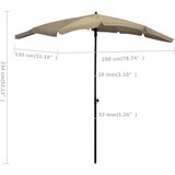  Vrtni suncobran sa stupom 200 x 130 cm smeđesivi | shoptok.hr