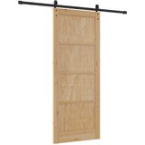  Klizna vrata Prirodna i crna 86 x 211 cm Masivna borovina | Eponuda.ba