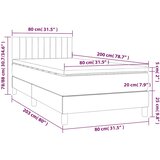  box spring s madracem LED tamnoplavi 80 x 200 cm baršun | shoptok.hr