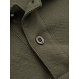 Ombre Men's BASIC single-color pique knit polo shirt - dark olive green | shoptok.hr