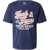 Jack & Jones Majica nočno modra / rjasto rjava / bela | Shoptok.si