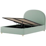 Vipack Zeleni tapecirani bračni krevet s prostorom za odlaganje s podnicom 140x200 cm Moon – | shoptok.hr