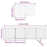  Vrata za pse s vratašcima 12 panela sklopiva 960 cm drvo topole Smeđa 80 x 90 x 2 cm | shoptok.hr