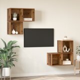 vidaXL Set TV stalka s pohranom 4 pcs Staro drvo 37 x 37 x 72 cm | shoptok.hr