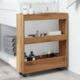 vidaXL Uska kolica za pohranu s 3 razine boja hrasta konstruirano drvo | shoptok.hr