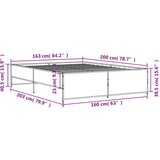 vidaXL Okvir kreveta boja hrasta 160x200 cm konstruirano drvo i metal | shoptok.hr