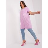 Fashion Hunters Light Purple Women's Basic Cotton Dress Plus Size Cene