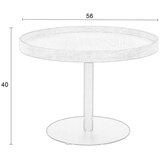 White Label Okrogla klubska mizica z mizno ploščo v hrastovem dekorju v naravni barvi ø 56 cm Yuri M – | Shoptok.si