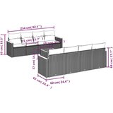  9-dijelni set vrtnih sofa s jastucima crni od poliratana | shoptok.hr