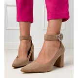  Brown block heel pumps with buckle and rhinestones Vellus | ePonuda.com