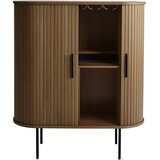 Unique Furniture rjava vinska omara v hrastovem dekorju z drsnimi vrati 100x118x40 cm nola – | Shoptok.si