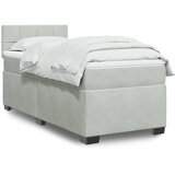 Box spring krevet s madracem svjetlosivi 100x200 cm baršunasti | shoptok.hr