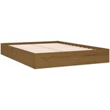  Posteljni okvir medeno rjav iz trdnega lesa 135x190 cm 4FT6, (20644961) | Shoptok.si